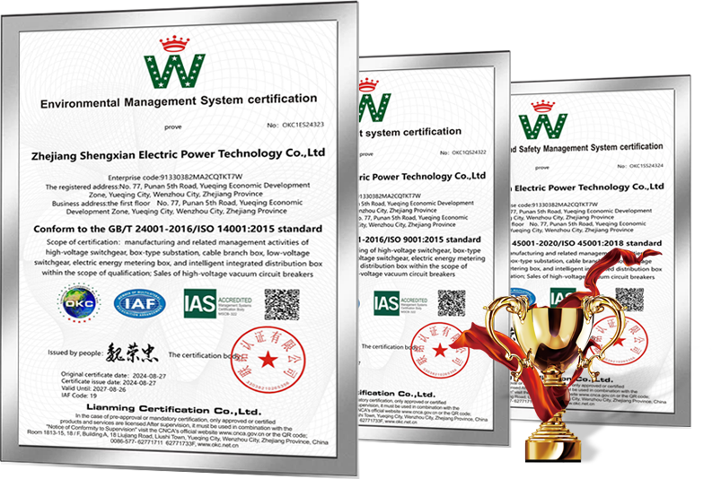 ISO certified power transformer and switchgear quality management certificates