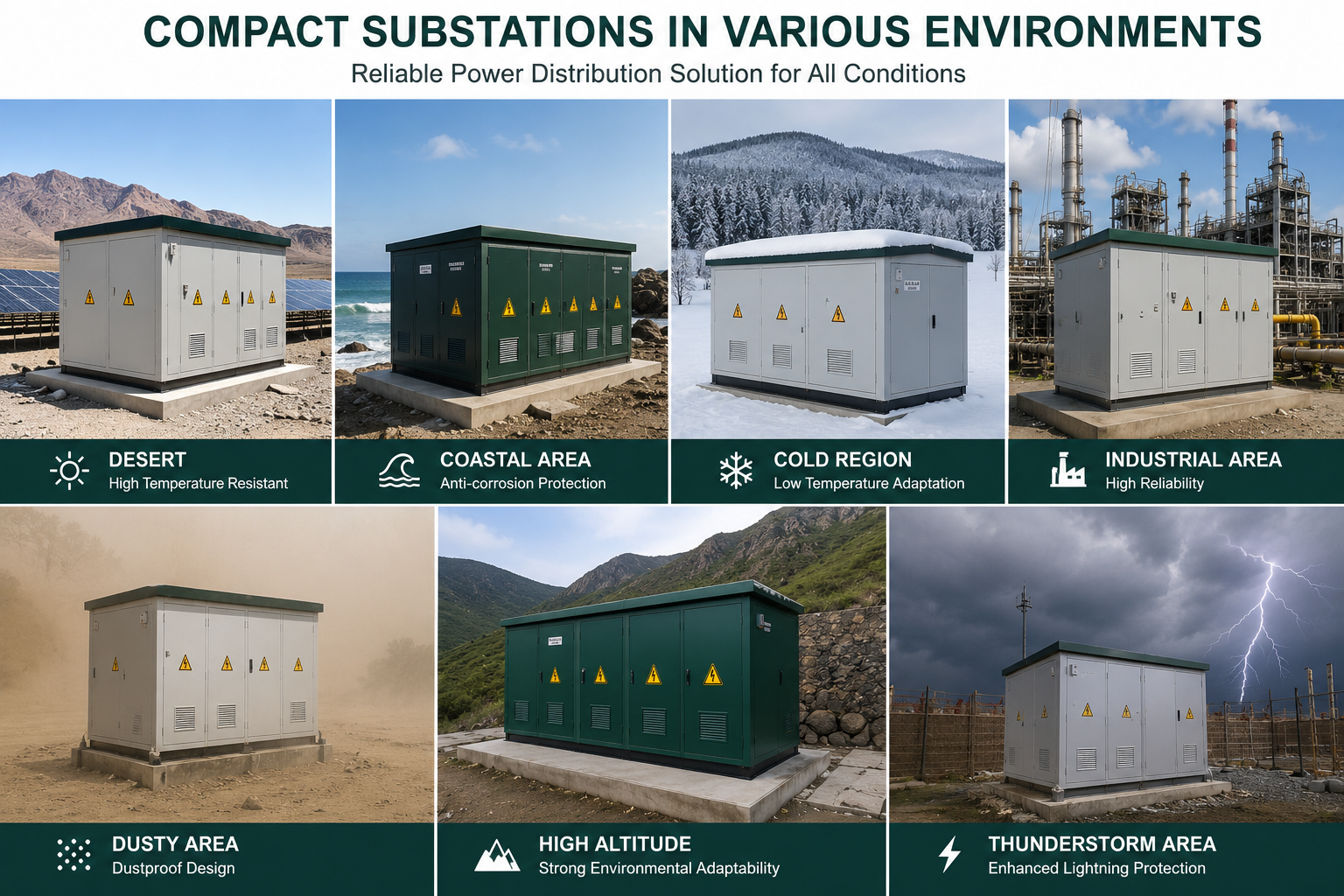 compact substations in desert coastal cold and industrial environments