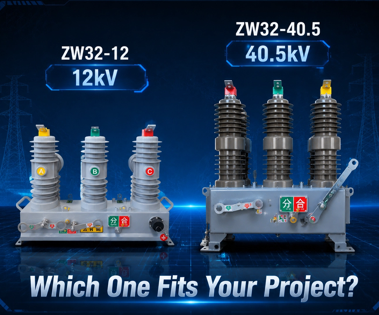 Outdoor Vacuum Circuit Breaker Selection: ZW32-12 vs ZW32-40.5 – Which One to Choose?